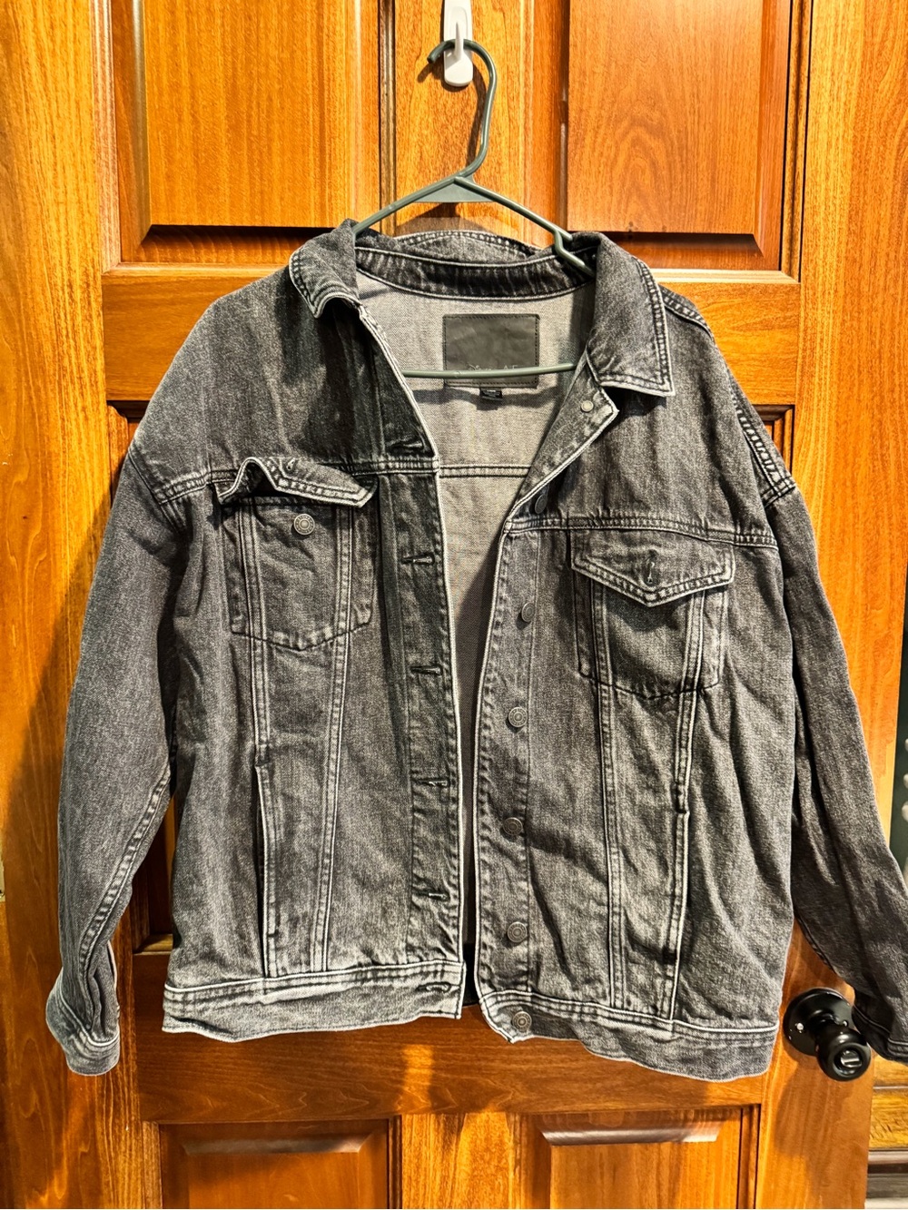 American Eagle Outfitters Washed Black Denim Jacket